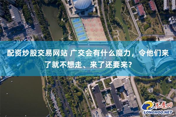 配资炒股交易网站 广交会有什么魔力，令他们来了就不想走、来了还要来？