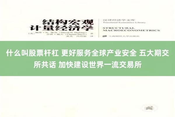 什么叫股票杆杠 更好服务全球产业安全 五大期交所共话 加快建设世界一流交易所